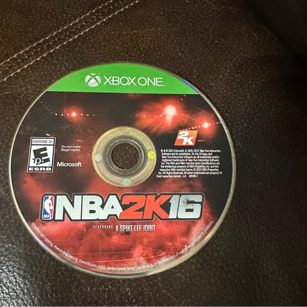 NBA‎ 2K16 (Microsoft Xbox One, 2015) Disc Only No Case